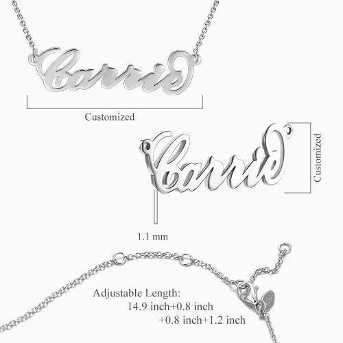 Custom Carrie Style Name Necklace - MyPhotoWalletAU