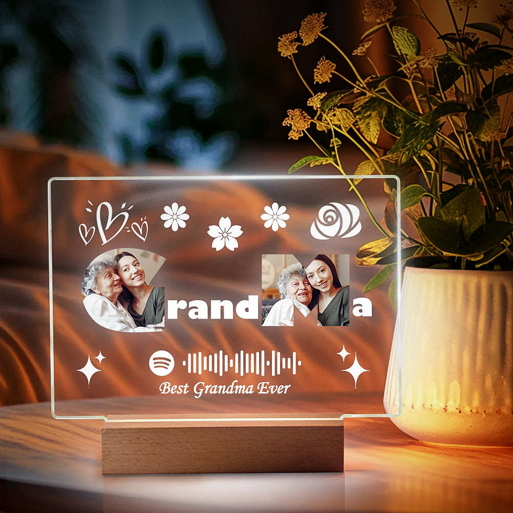 Custom Mother's Day Night Light Spotify Night Light Custom Night Light For Grandma - myphotowalletau