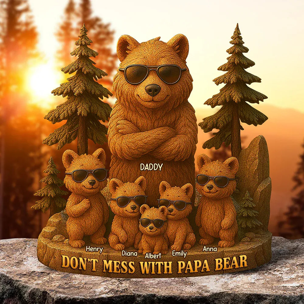 Papa Bear Acrylic Plaque - Personalized Gifts For Father