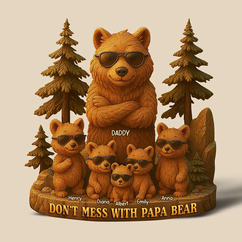 Papa Bear Acrylic Plaque - Personalized Gifts For Father