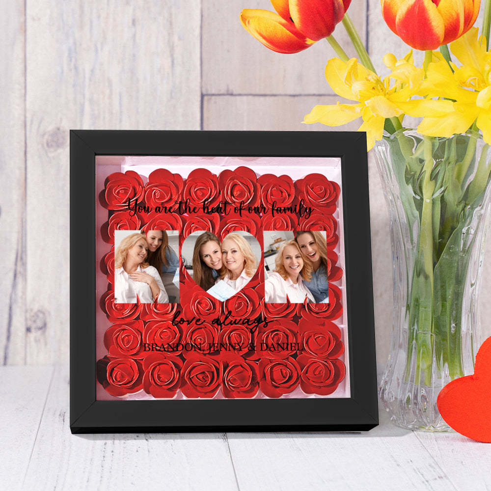 Custom Photo Flower Shadow Box Personalized Flower Shadowbox Frame Mother's Day Gift - myphotowalletau
