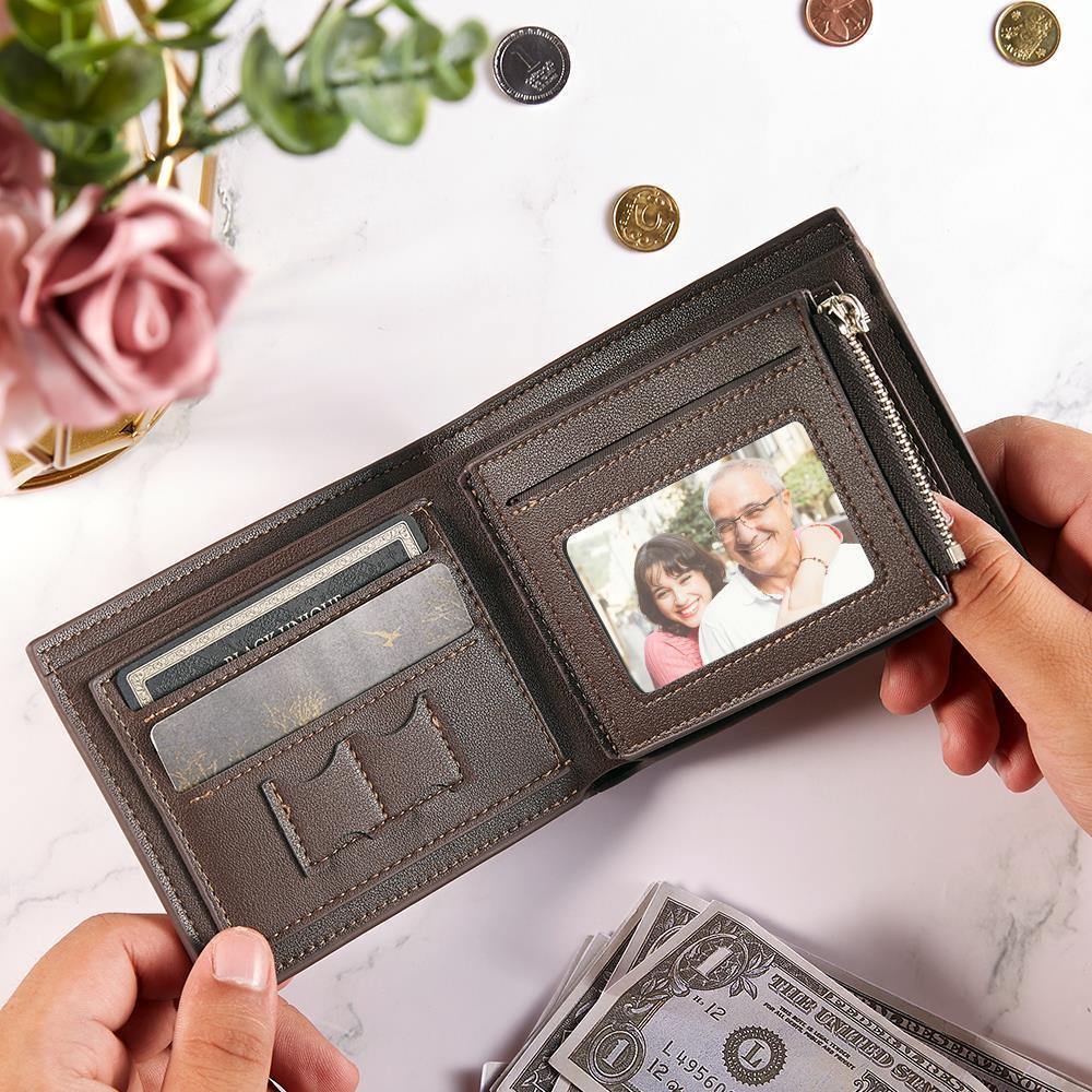 Custom Men's Trifold Photo Wallet Brown - MyPhotoWalletAU