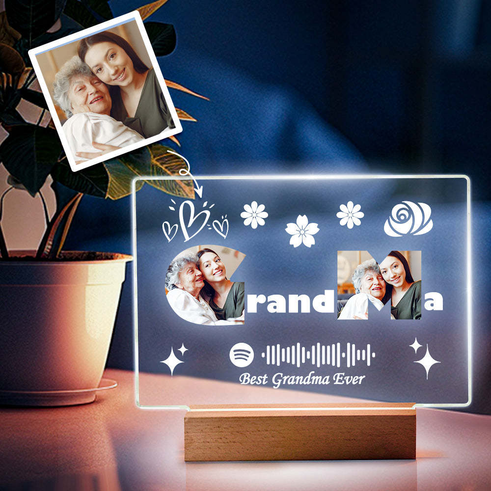 Custom Mother's Day Night Light Spotify Night Light Custom Night Light For Grandma - myphotowalletau