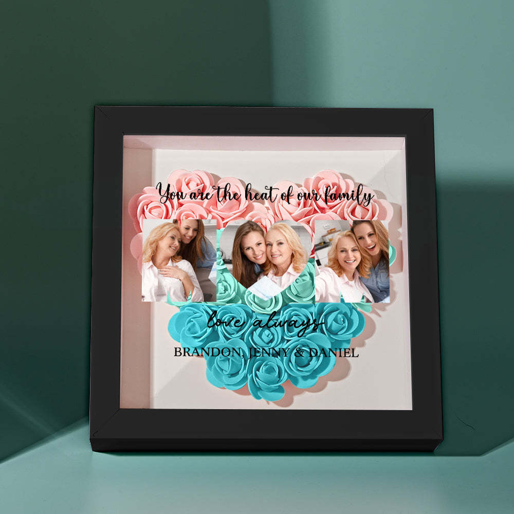 Custom Photo Flower Shadow Box Personalized Flower Shadowbox Frame Mother's Day Gift - myphotowalletau