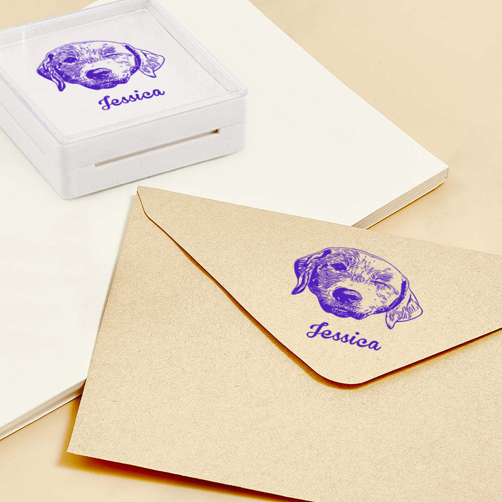 Custom Portrait Stamps Personalized Funny Pet Stamp Gift for Him and Her - myphotowalletau