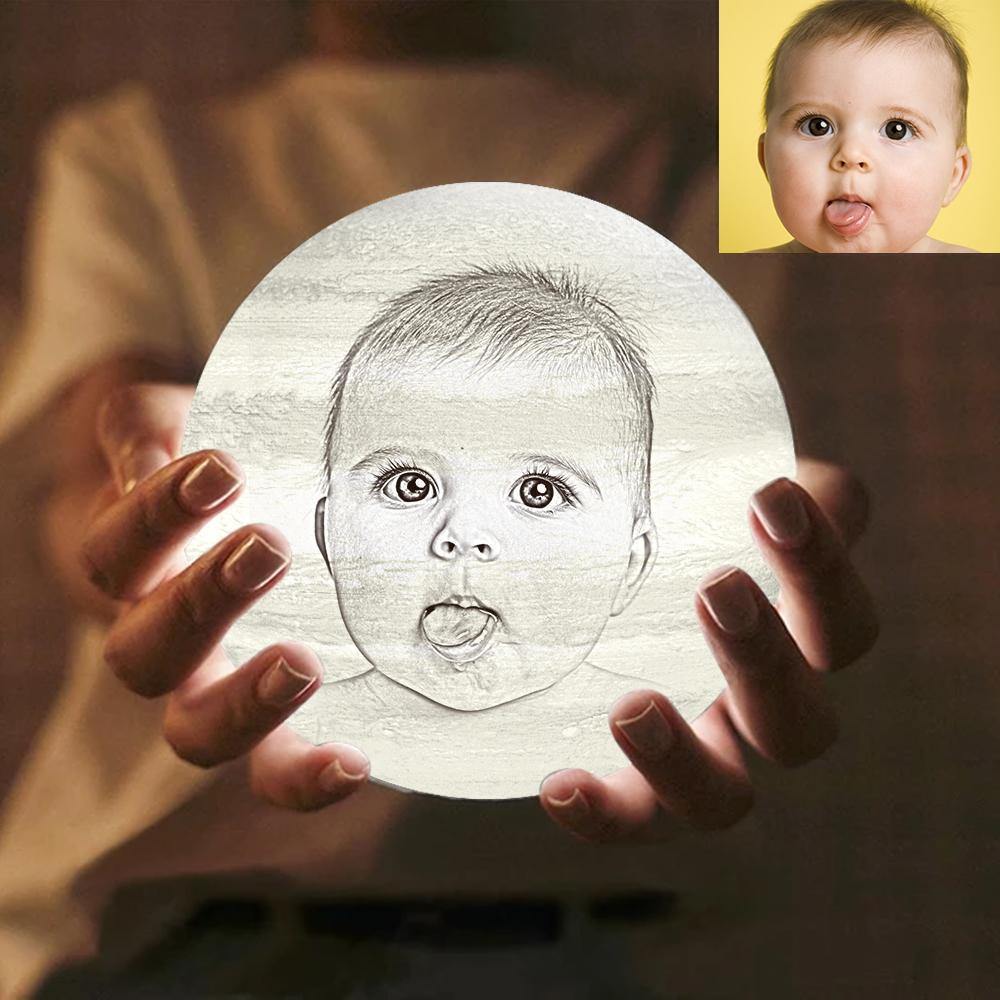 Custom Engraved 3D Printing Photo Jupiter Lamp | Touch to Convert 3 Colors - MyPhotoWalletAU
