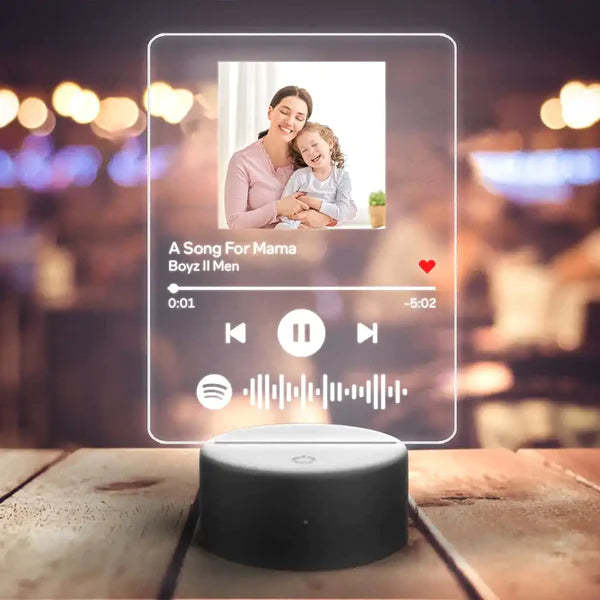 Gifts For Mum Custom Spotify Glass Photo Scannable Music Plaque Personalized Gift For Her