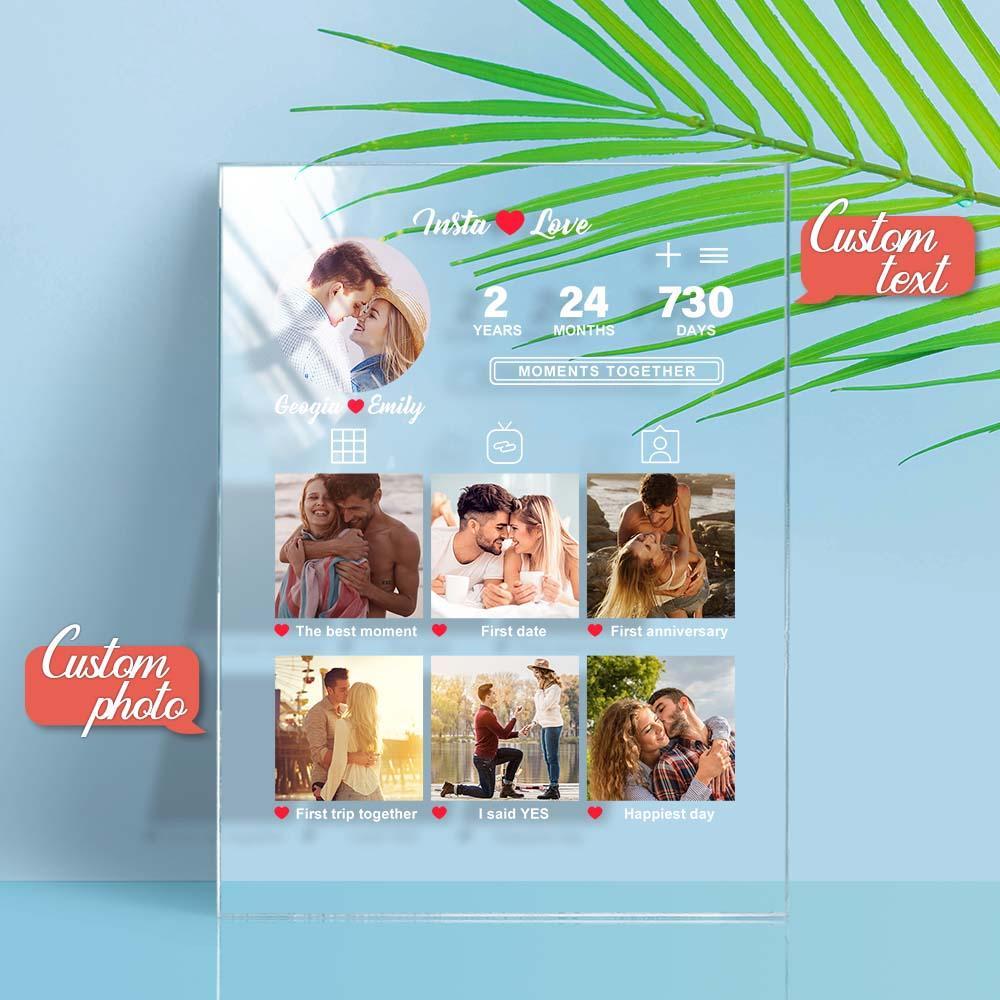 Anniversary Gift Custom Photo Plaque Memorable Moments Acrylic Plaque Gift for Him Her - myphotowalletau