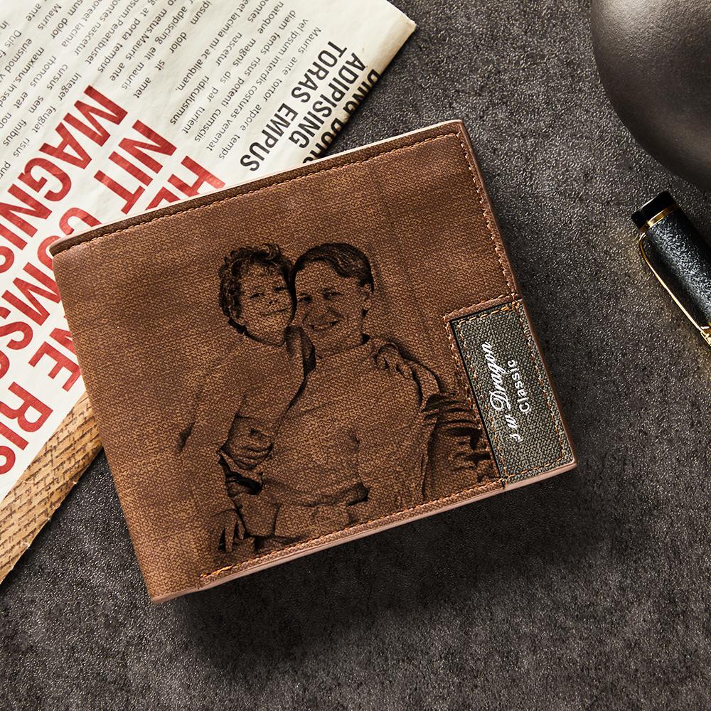 Father's Day Gifts To My Dad Love Personalized Photo Wallet Leather Wallet Engraved Wallet To My Son To My Brother - myphotowalletau