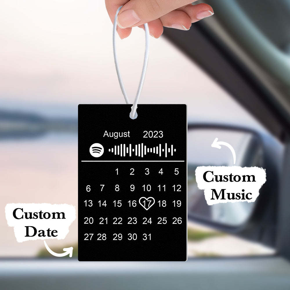 Custom Calendar Spotify Car Air Freshener Personalized Music Song Air Freshener Gifts for Him - mycustomtirecover