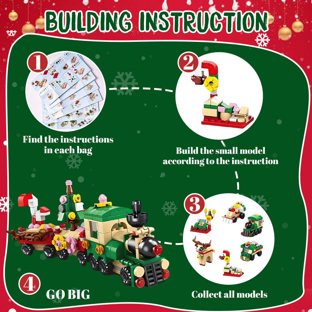 Santa Brick Figures  Surprise Blind Box  24 Calendar Countdown Gift Box Nutcracker Brick Figures Blind Box - 