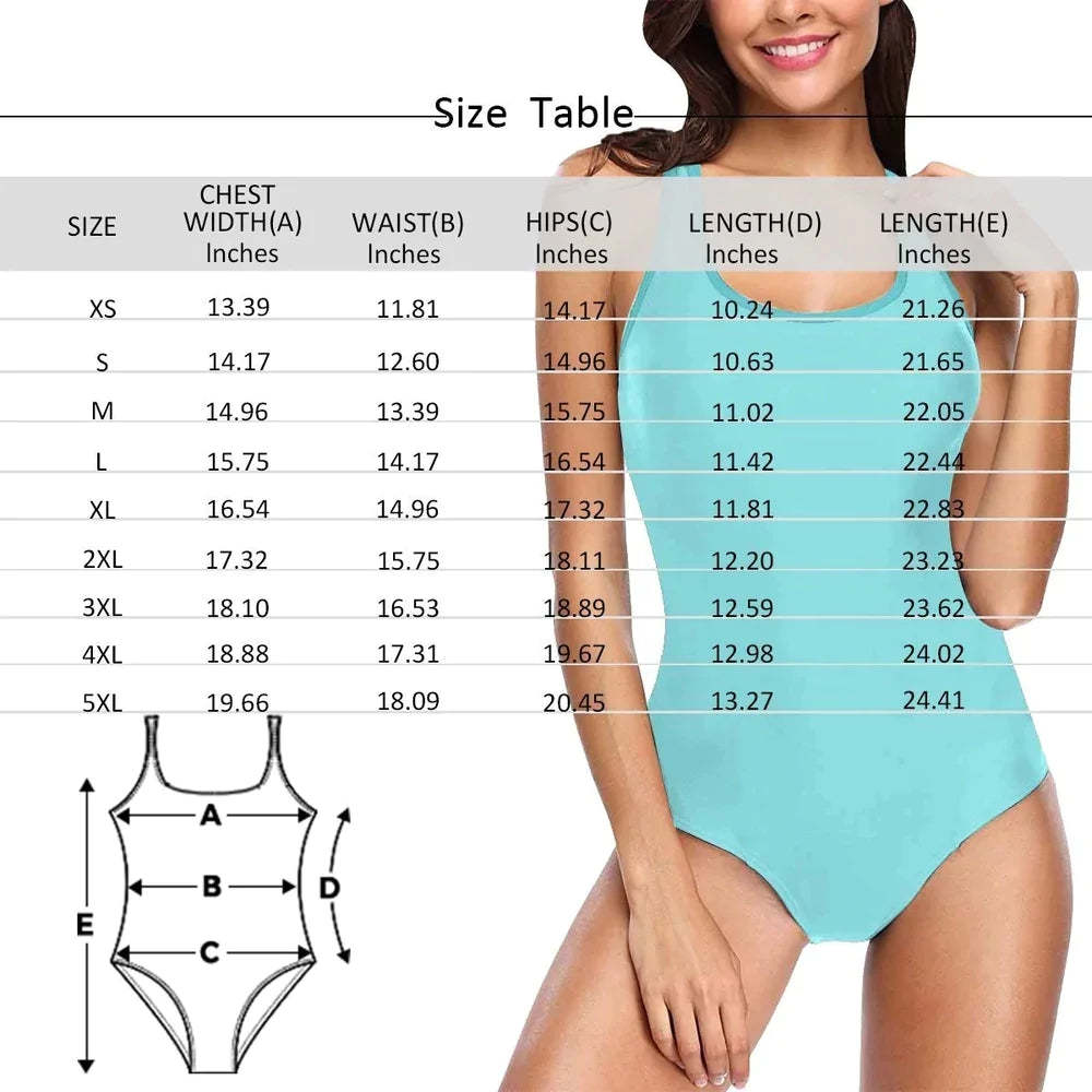 Custom Face Bathing Suit Personalized Orange Flamingo Swimsuit with Photo One Piece Swimsuit - 