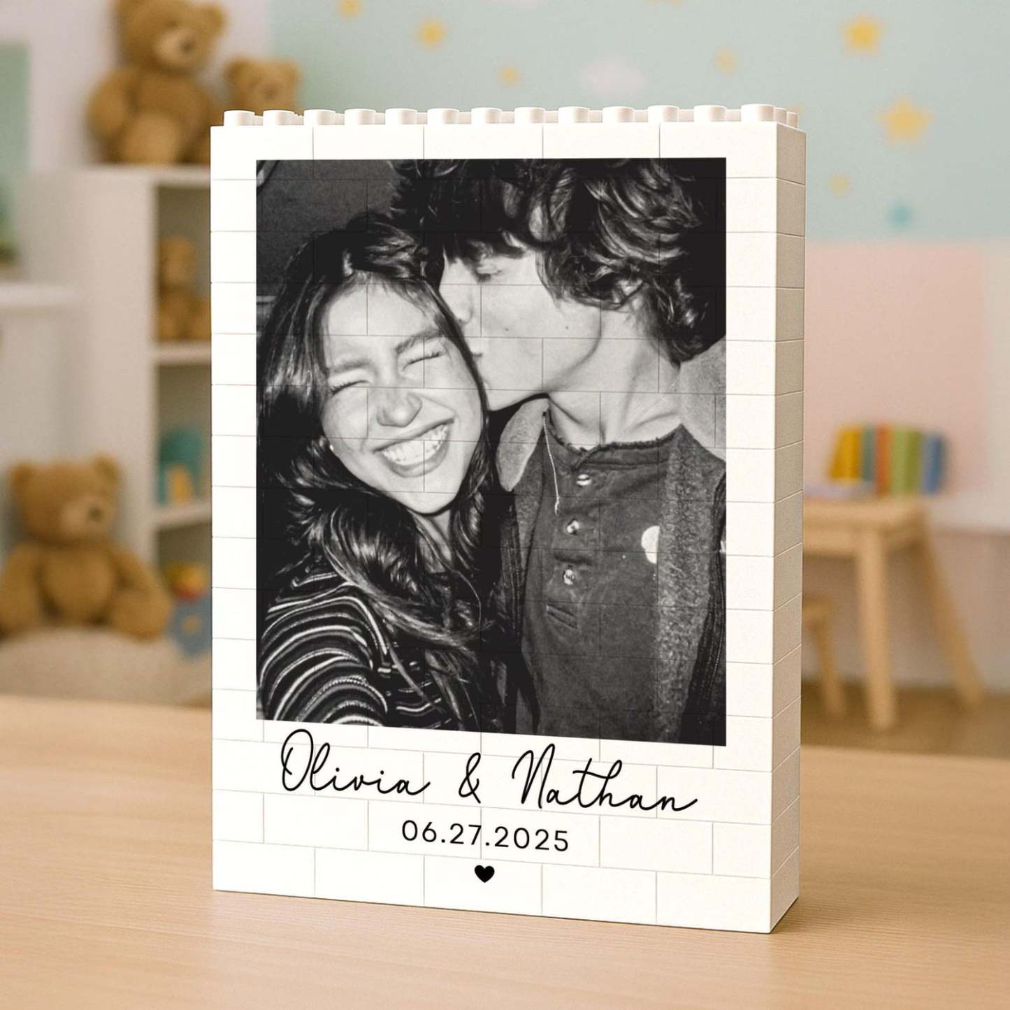 Custom Photo Brick Puzzle Frame – Build Your Love, A Romantic Couple Gift for Valentine’s Day & Anniversaries - 