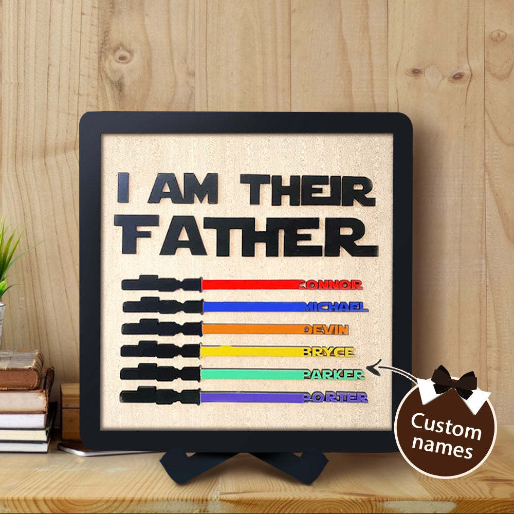 Personalized Lightsaber I Am Their Father Wooden Sign Father's Day Gifts - myphotowalletau