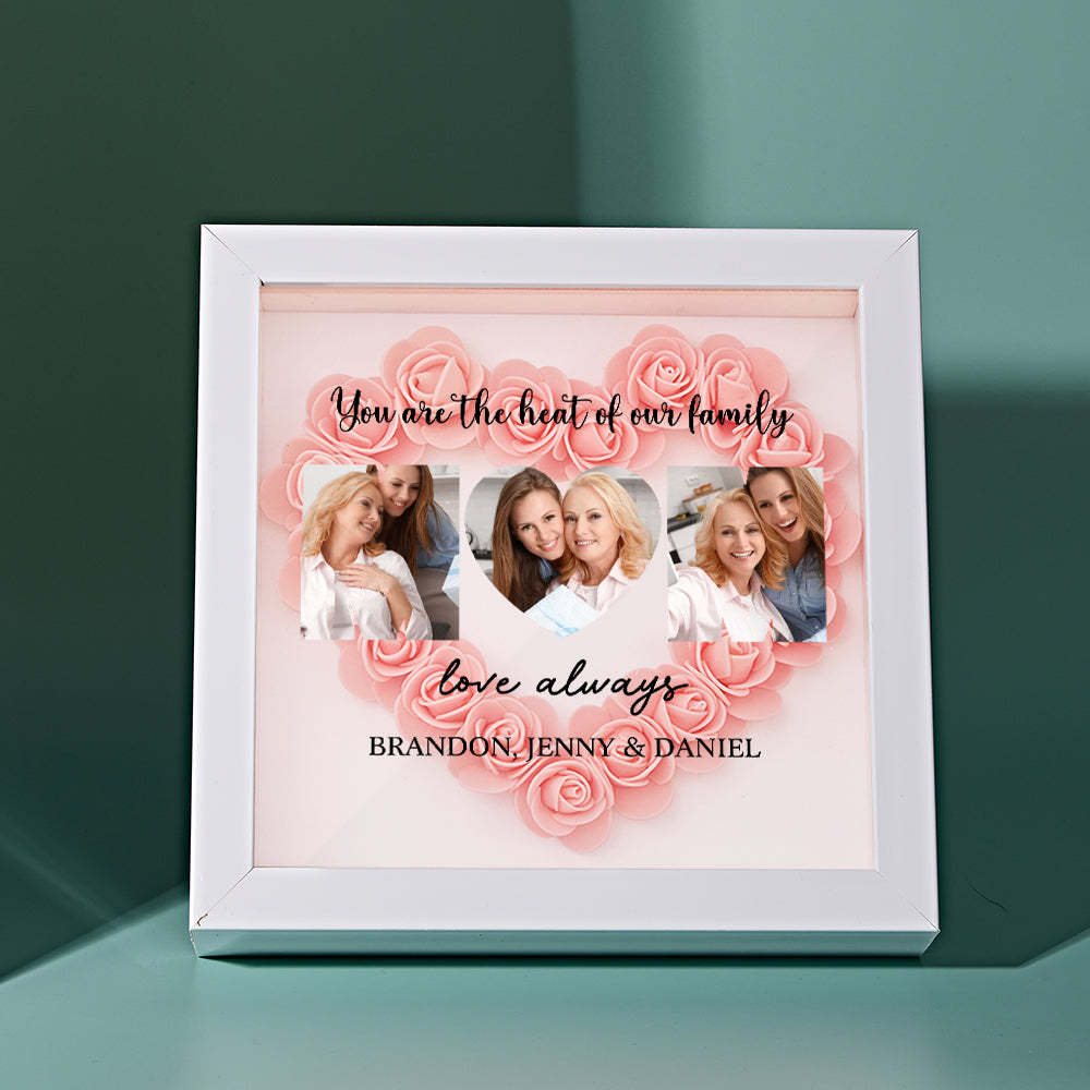 Custom Photo Flower Shadow Box Personalized Flower Shadowbox Frame Mother's Day Gift - myphotowalletau