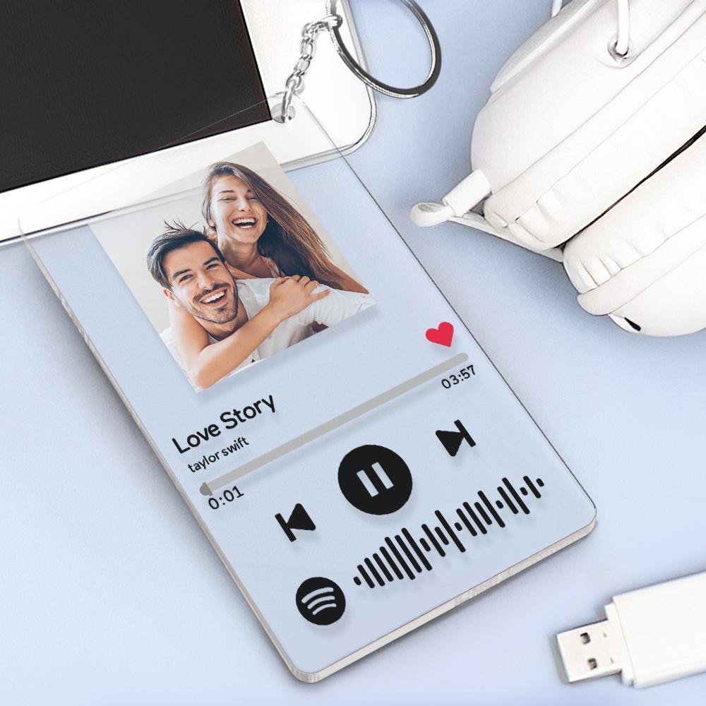 Spotify Code Keychain Custom Photo Scannable Music-Mother`s Day Gifts - MyPhotoWalletAU