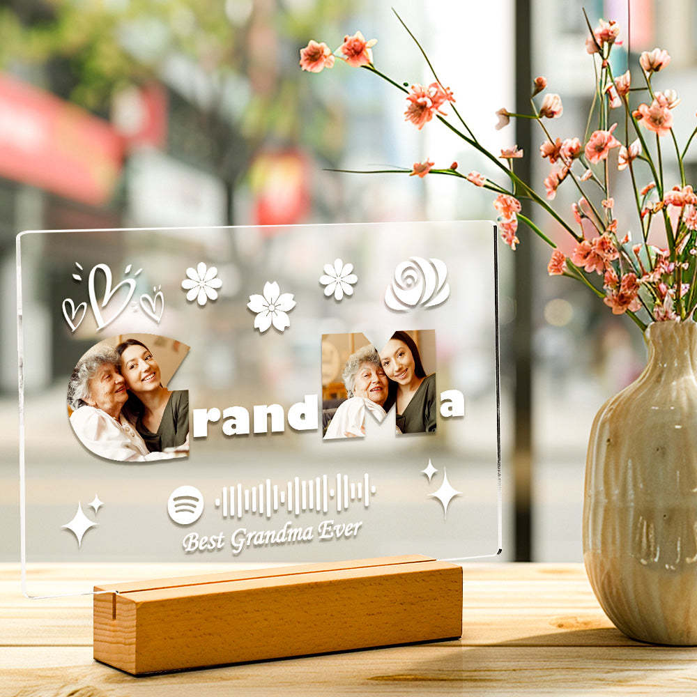 Custom Mother's Day Night Light Spotify Night Light Custom Night Light For Grandma - myphotowalletau