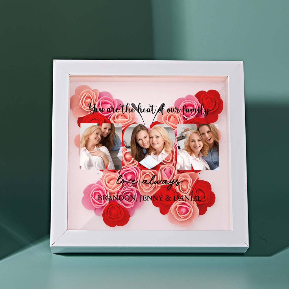 Custom Photo Flower Shadow Box Personalized Flower Shadowbox Frame Mother's Day Gift - myphotowalletau