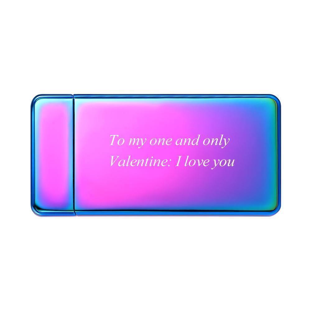 Custom Photo Engraved Lighter Color Printing | Electronic Cigarette Lighter | Purple - MyPhotoWalletAU