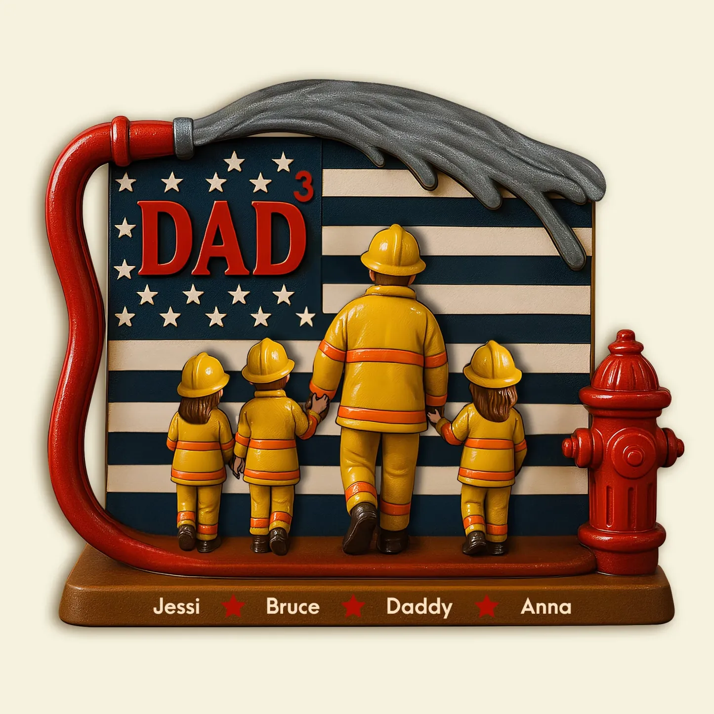 Firefighter Dad Acrylic Plaque - Personalized Gifts For Father - 