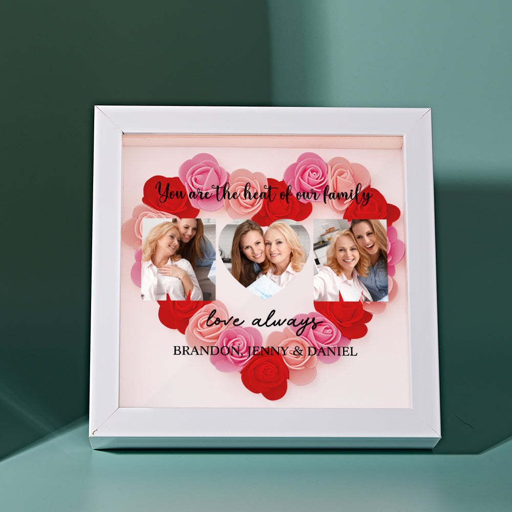 Custom Photo Flower Shadow Box Personalized Flower Shadowbox Frame Mother's Day Gift - myphotowalletau