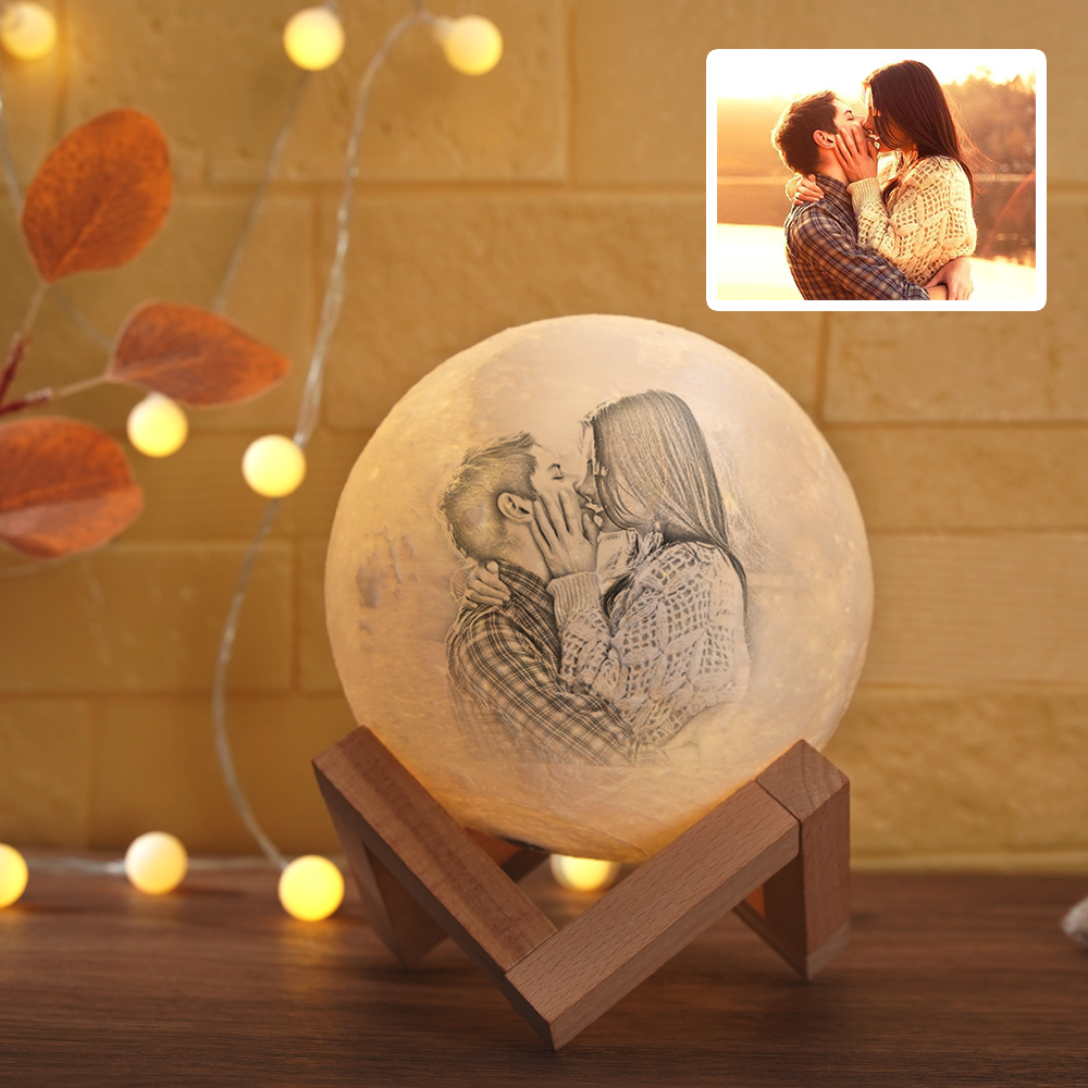 Personalised 3D Photo Moon Lamp Photo Moon Lamp Anniversary Gifts