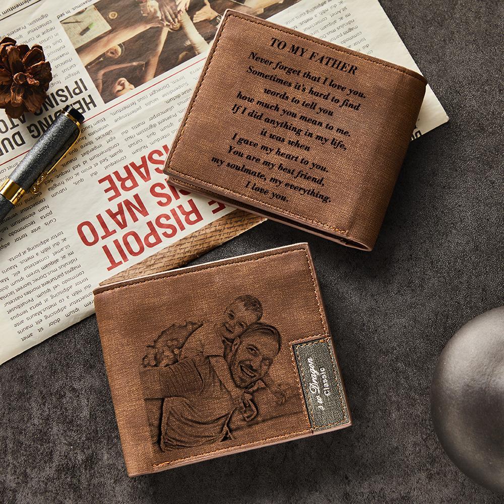 Father's Day Gifts To My Dad Love Personalized Photo Wallet Leather Wallet Engraved Wallet To My Son To My Brother - myphotowalletau