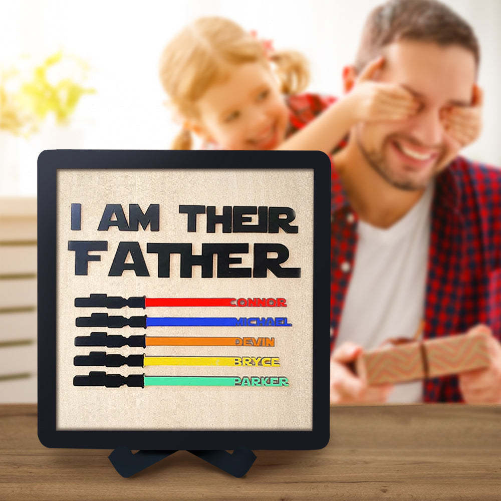 Personalized Lightsaber I Am Their Father Wooden Sign Father's Day Gifts - myphotowalletau