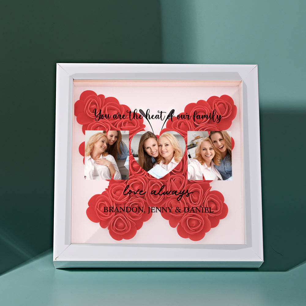 Custom Photo Flower Shadow Box Personalized Flower Shadowbox Frame Mother's Day Gift - myphotowalletau