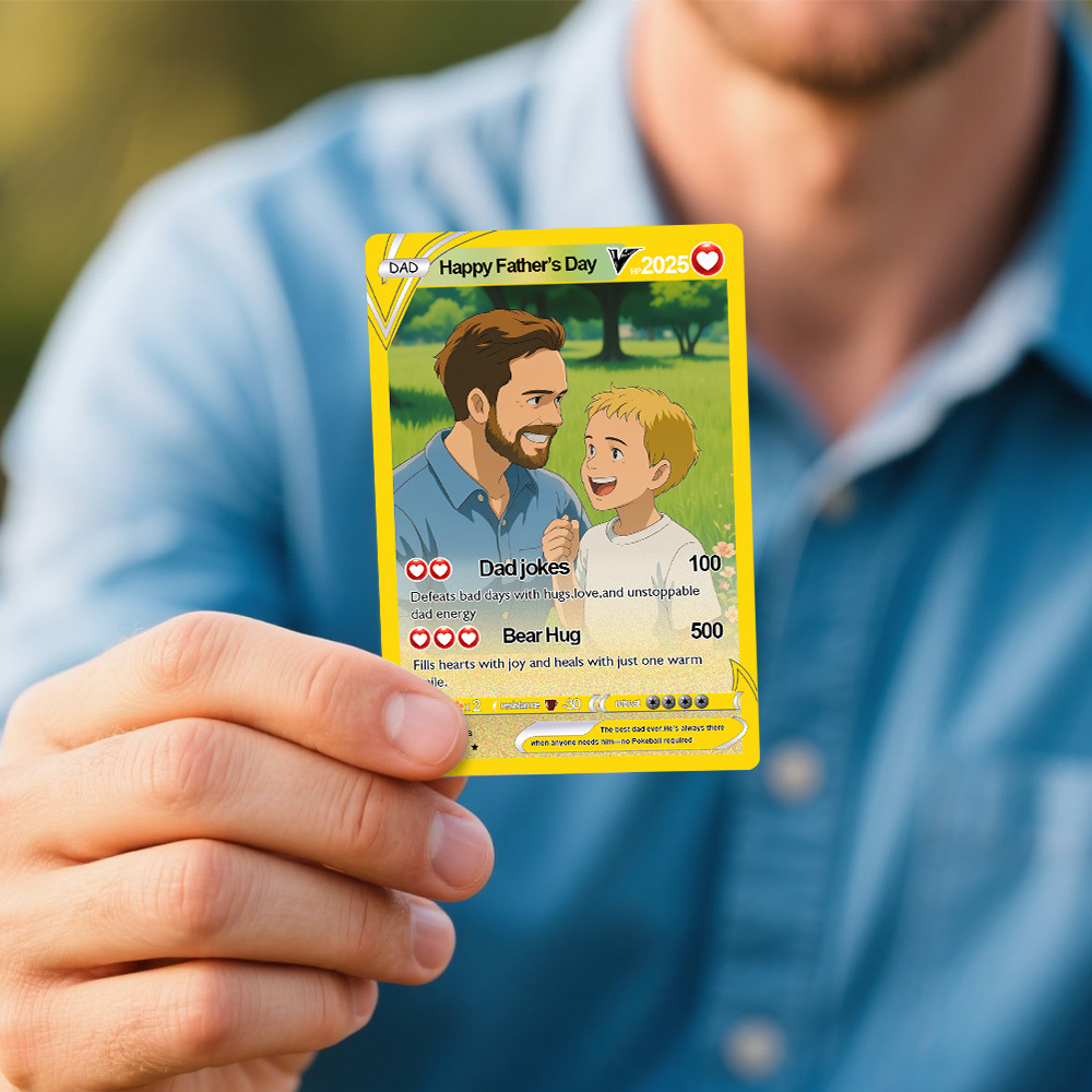 Father's Day Anime Monster Card, Custom Anime Monster Card, Gift For dad, Father's Day Gift, Custom Anime Monster Present - 