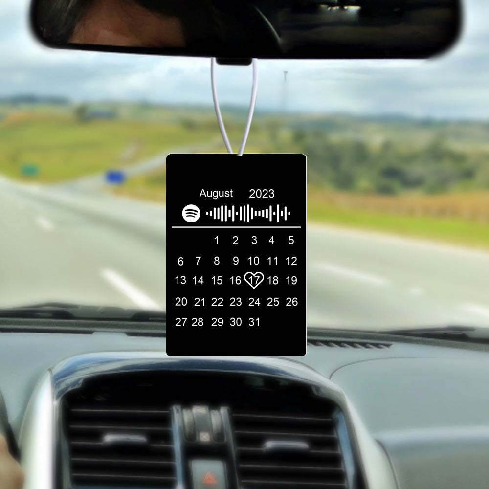 Custom Calendar Spotify Car Air Freshener Personalized Music Song Air Freshener Gifts for Him - mycustomtirecover