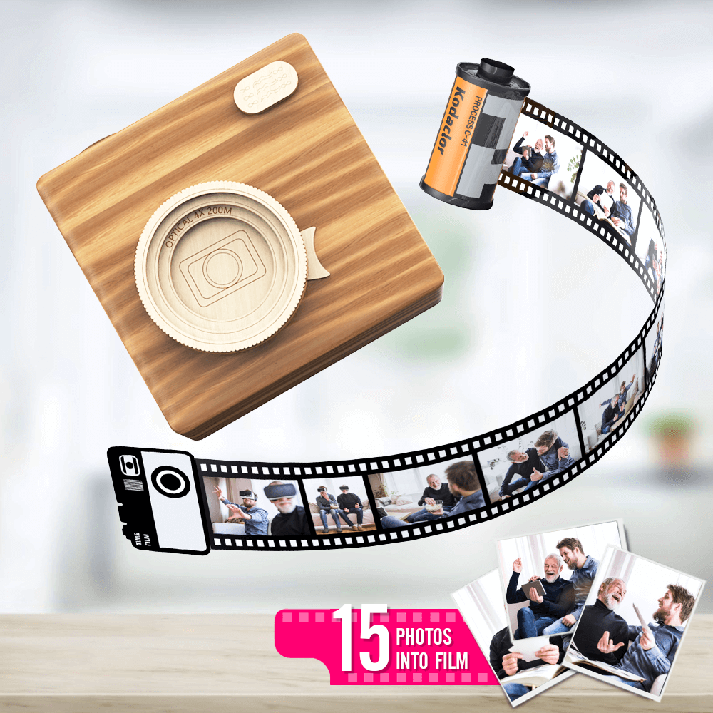 Father??s Day Gifts Custom Photo Camera Roll Album, Personalized Picture Film Memorial Album For Dad - MyPhotoWalletAU