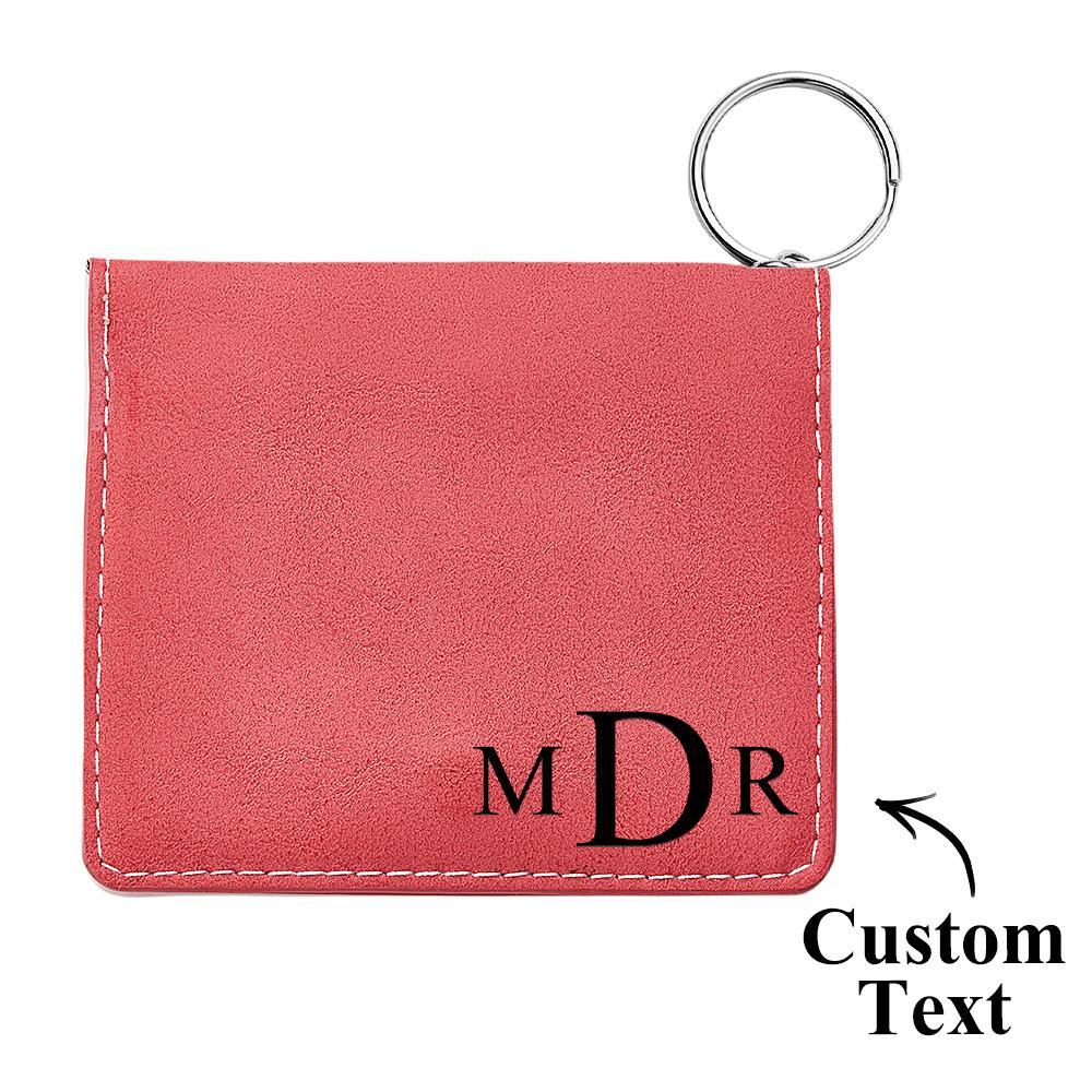 Custom Engraved Wallet Colorful ID Holder Leather Keychain Gifts - myphotowalletau