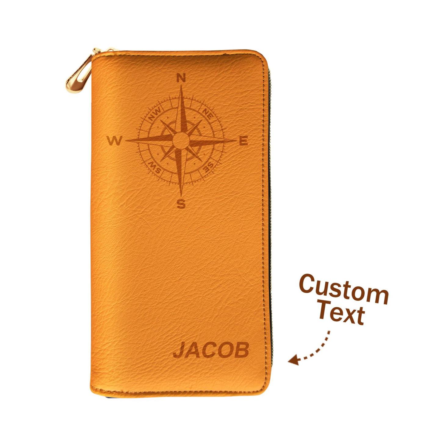 Custom Engraved Wallet Leather Passport Cover Travel Gifts for Man - myphotowalletau