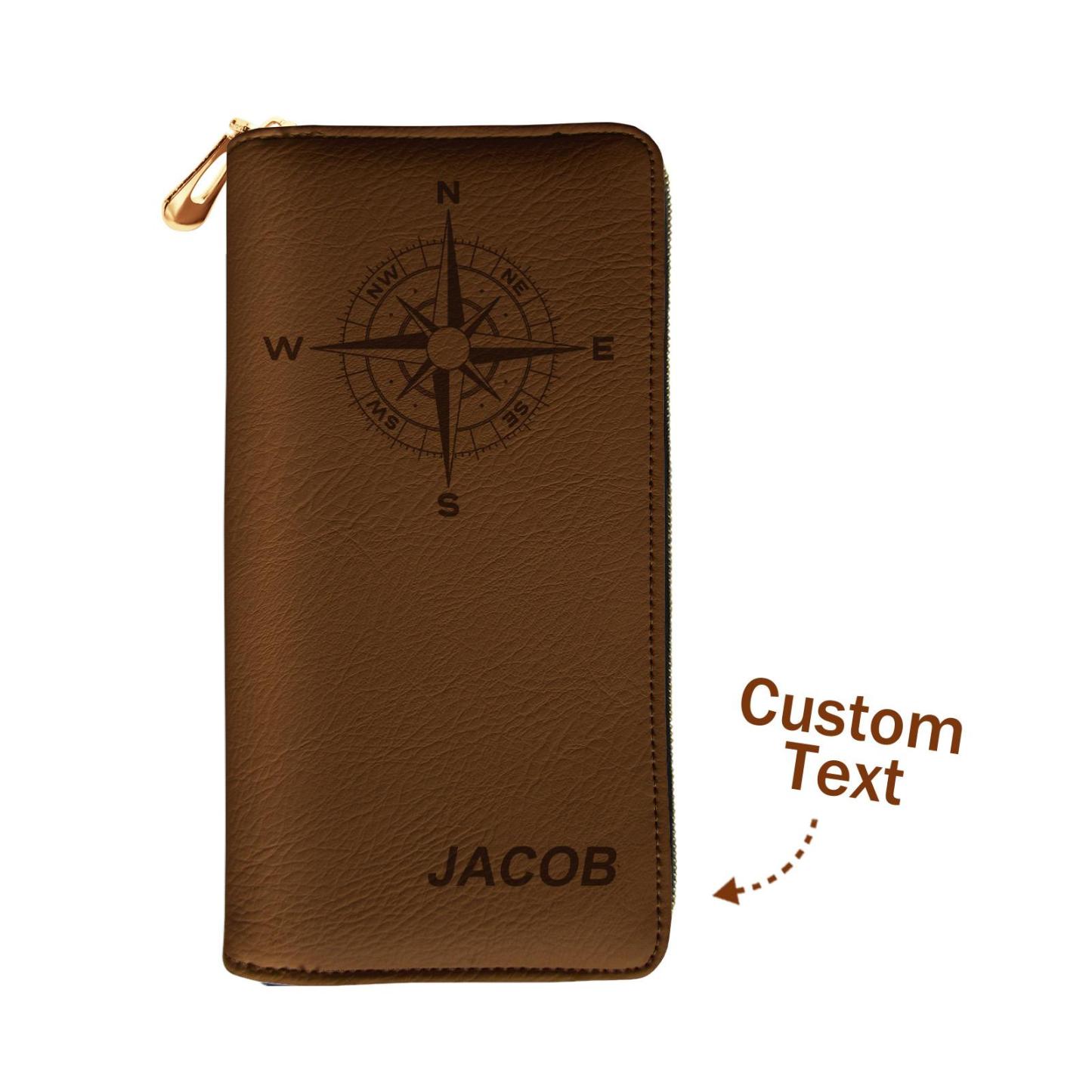 Custom Engraved Wallet Leather Passport Cover Travel Gifts for Man - myphotowalletau