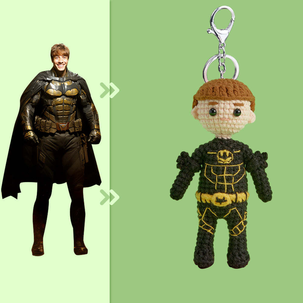 Full Body Customizable 1 Person Custom Crochet Doll Personalized Gifts Handwoven Mini Dolls - Batman - myphotowalletau