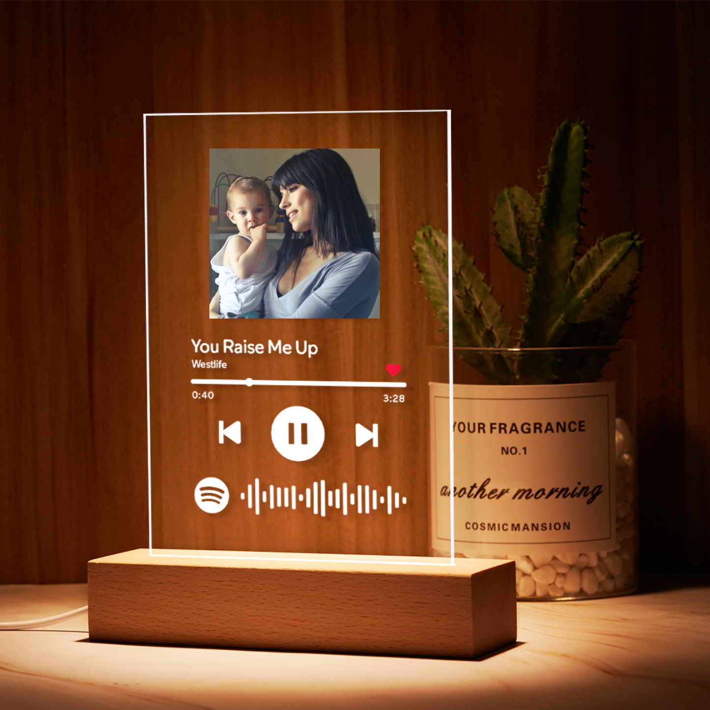 Gifts For Mum Custom Spotify Glass Photo Scannable Music Plaque Personalized Gift For Her