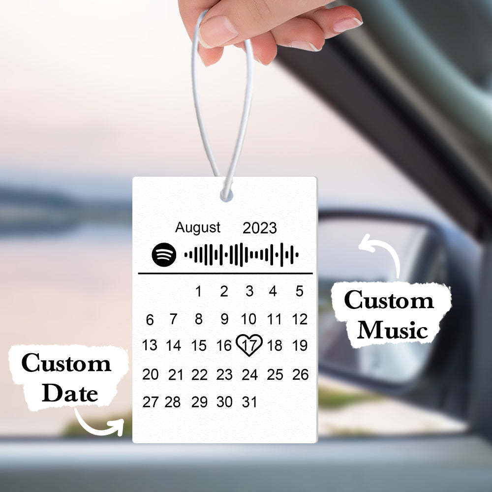 Custom Calendar Spotify Car Air Freshener Personalized Music Song Air Freshener Gifts for Him - mycustomtirecover