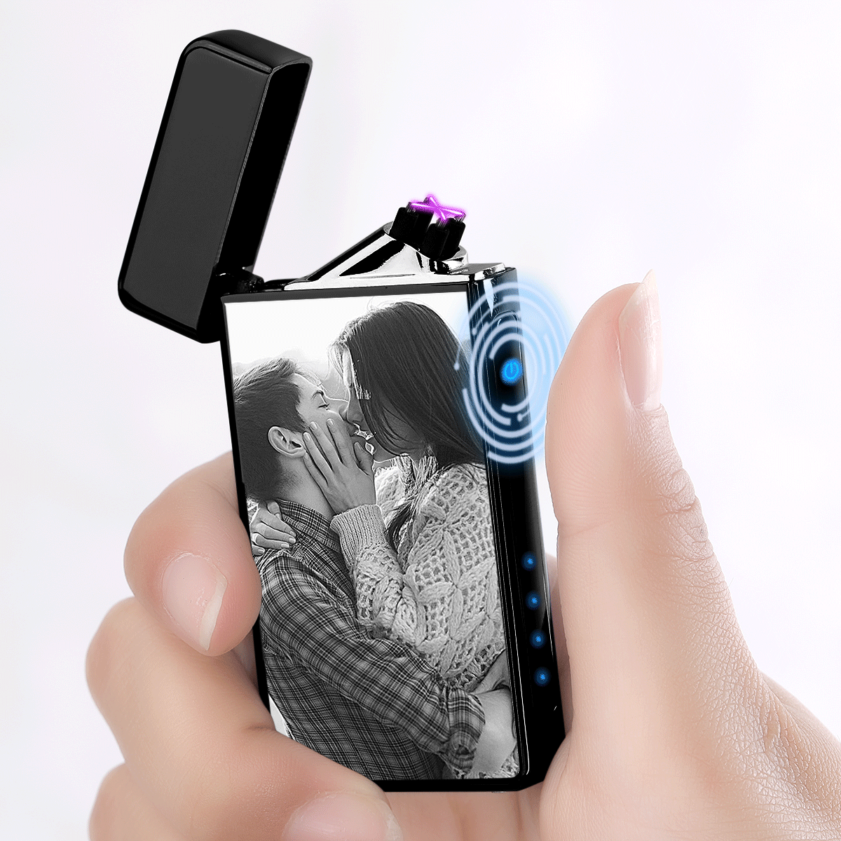 Custom Photo Engraved Lighter | Electronic Cigarette Lighter | Black - MyPhotoWalletAU