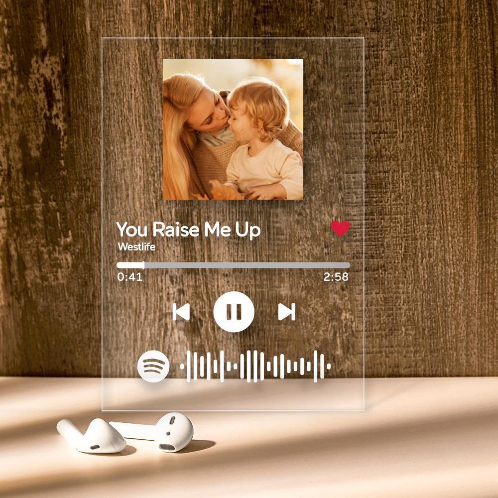Glass Spotify Song-Custom Spotify Art Plaque With Scannable-Mother`s Day Gifts - MyPhotoWalletAU