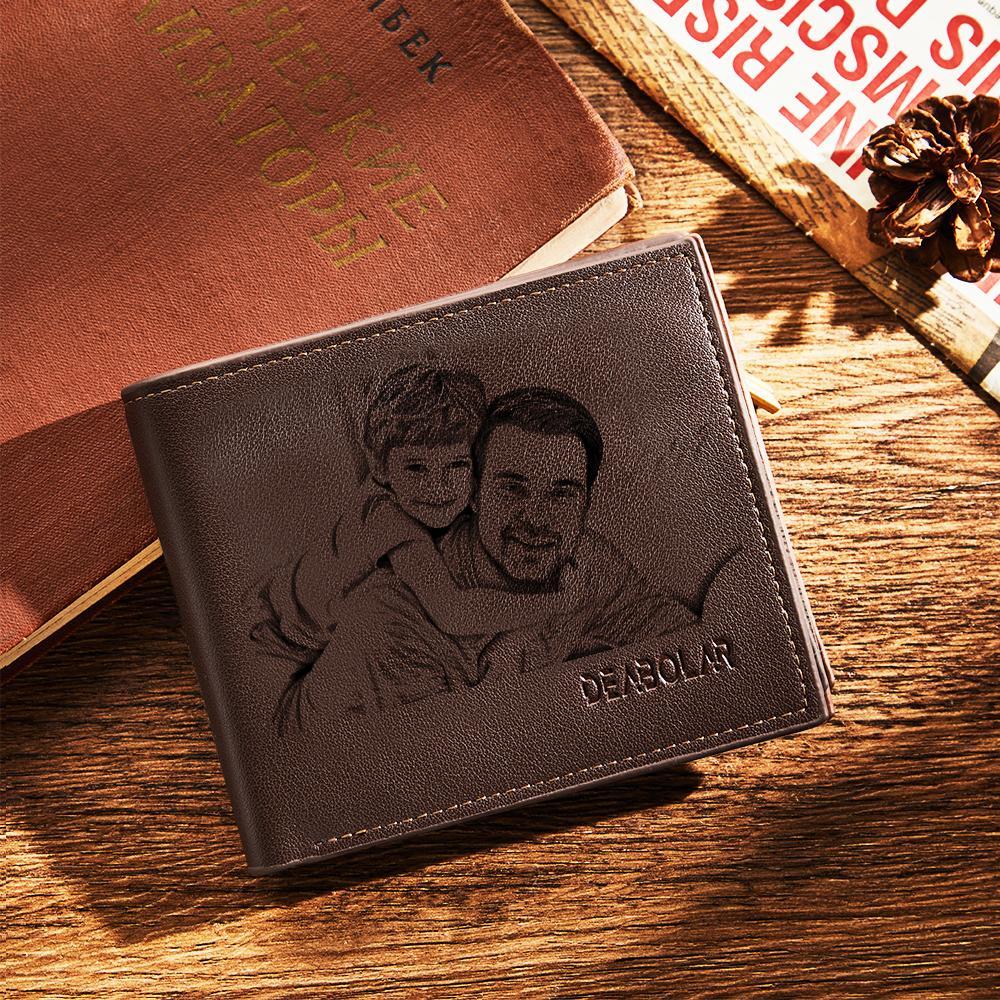 Father's Day Gifts To My Dad Love Personalized Photo Wallet Leather Wallet Engraved Wallet To My Son To My Brother - myphotowalletau