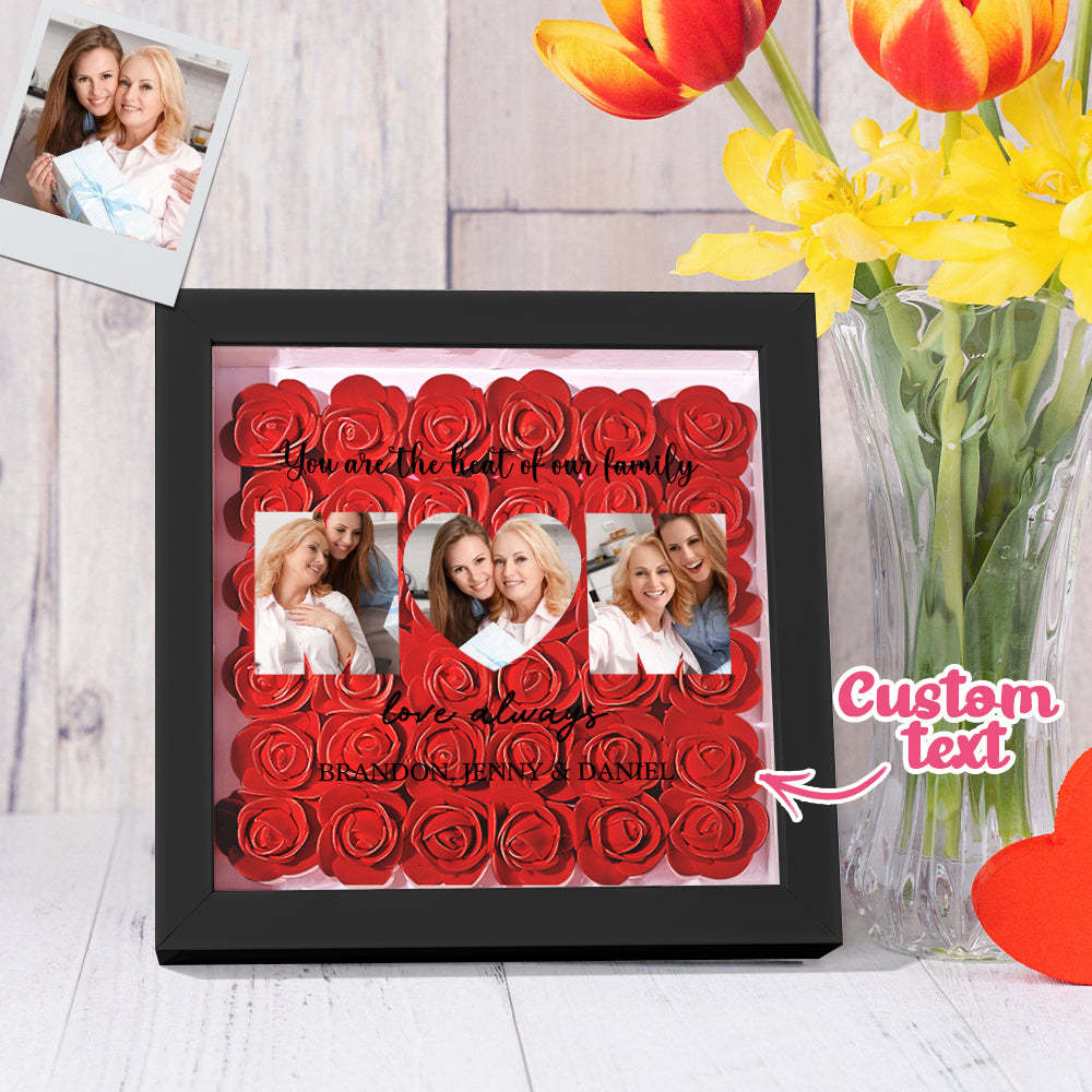 Custom Photo Flower Shadow Box Personalized Flower Shadowbox Frame Mother's Day Gift - myphotowalletau