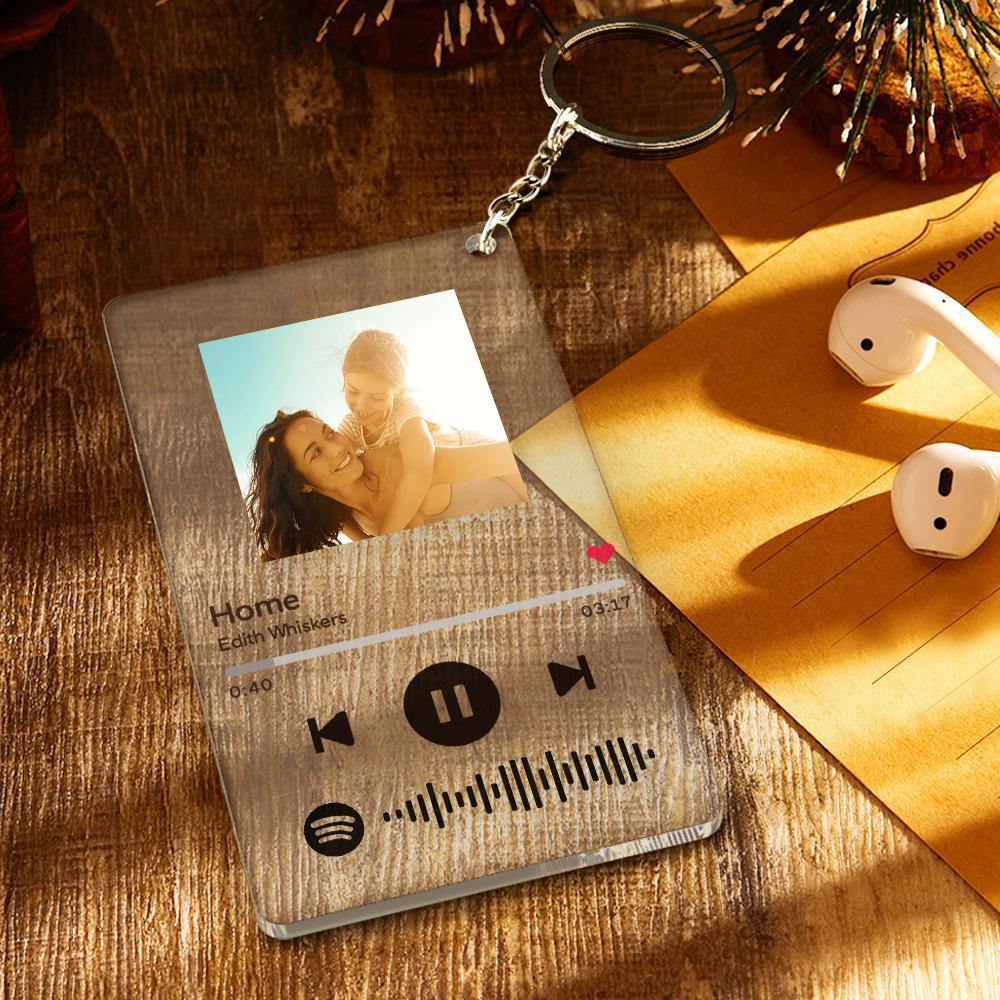 Spotify Code Keychain Custom Photo Scannable Music-Mother`s Day Gifts - MyPhotoWalletAU