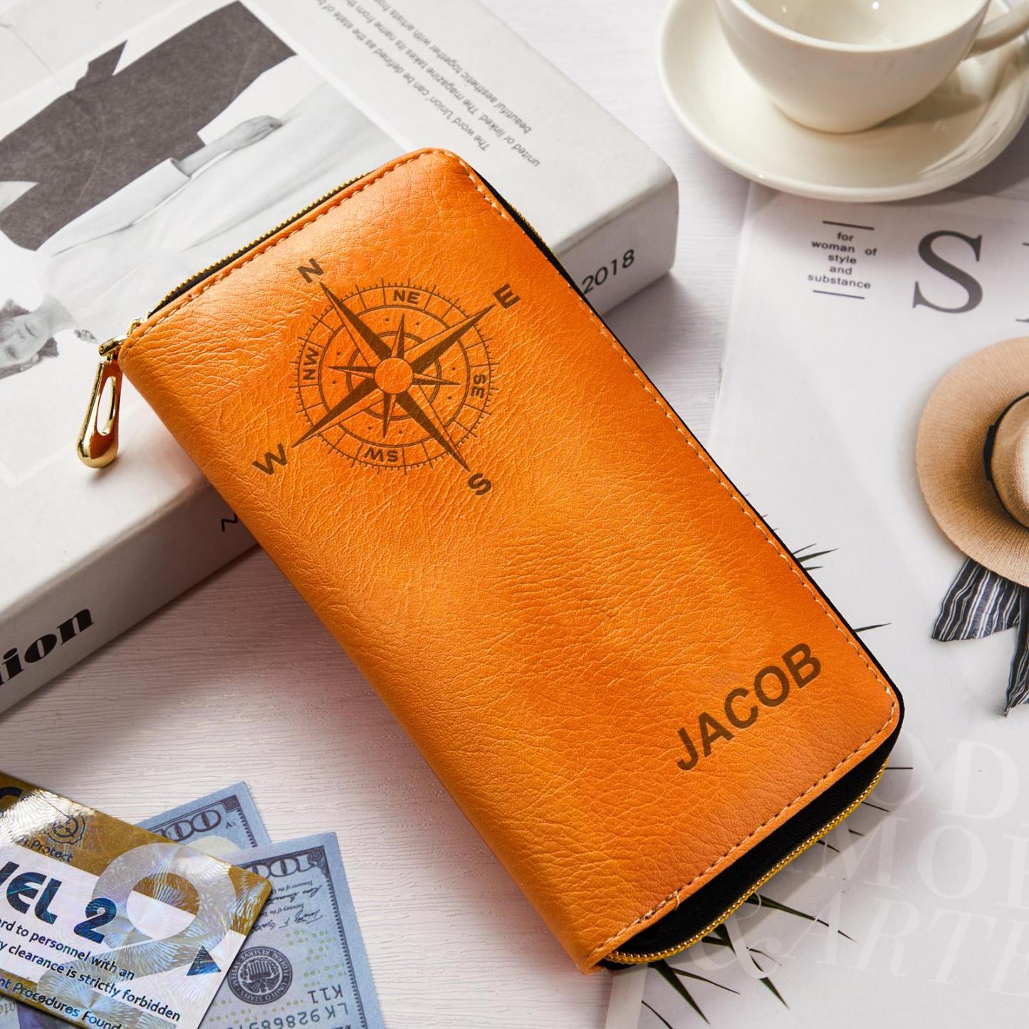 Custom Engraved Wallet Leather Passport Cover Travel Gifts for Man - myphotowalletau
