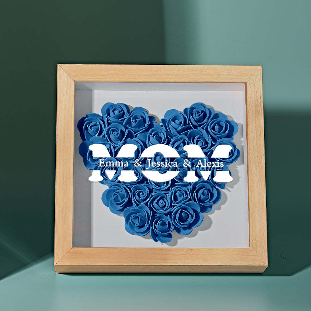 Custom Name Flower Shadow Box Frame Mother's Day Gift - myphotowalletau
