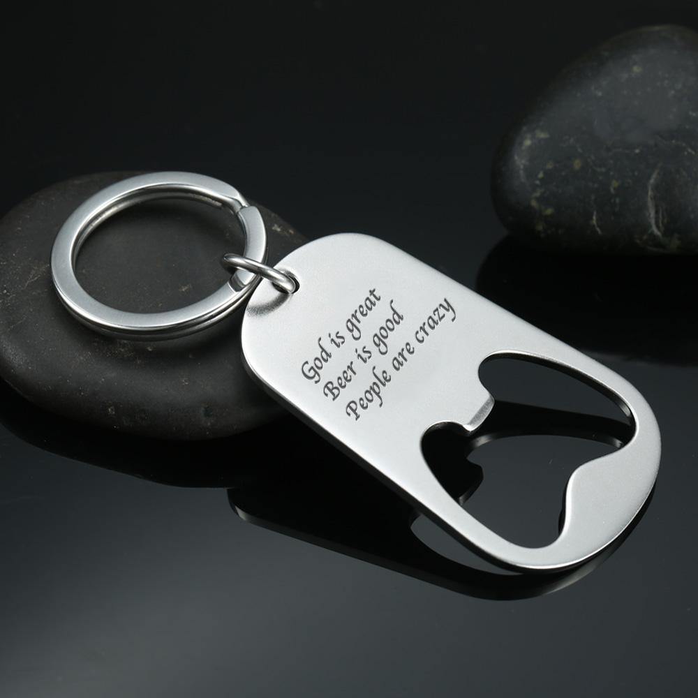 Custom Photo Engraved Keychain | Oktoberfest Beer Bottle Opener - MyPhotoWalletAU