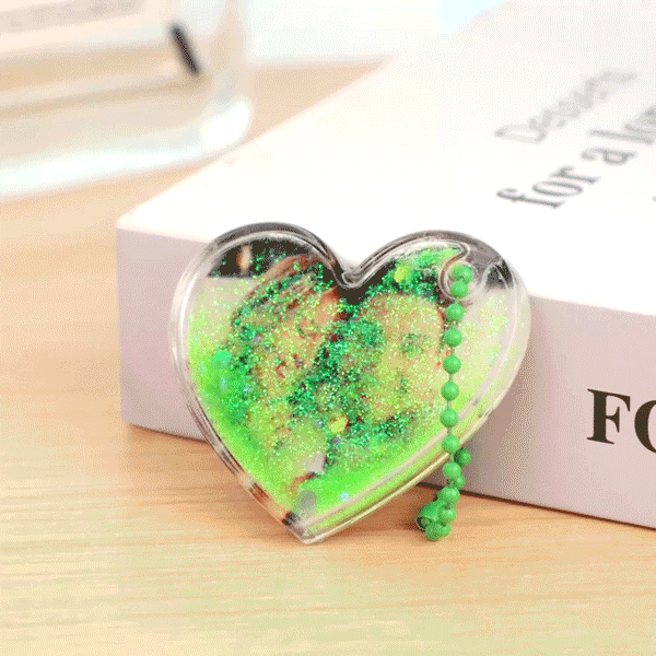 Custom Photo Keychain Heart Shape with Quicksand Gifts for Her - myphotowalletau