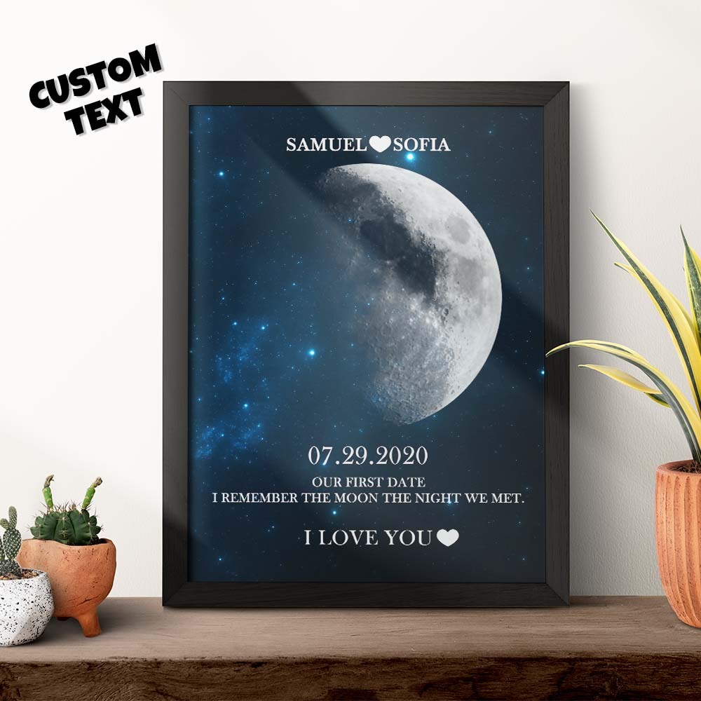 Custom Moon Phase Print Frame Anniversary Gifts for Her - Myphotowallet