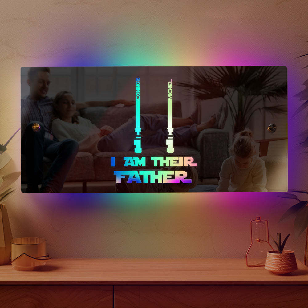 Personalized I Am Their Father Mirror Light Custom Name Light Up Mirror Father's Day Gifts - myphotowalletau