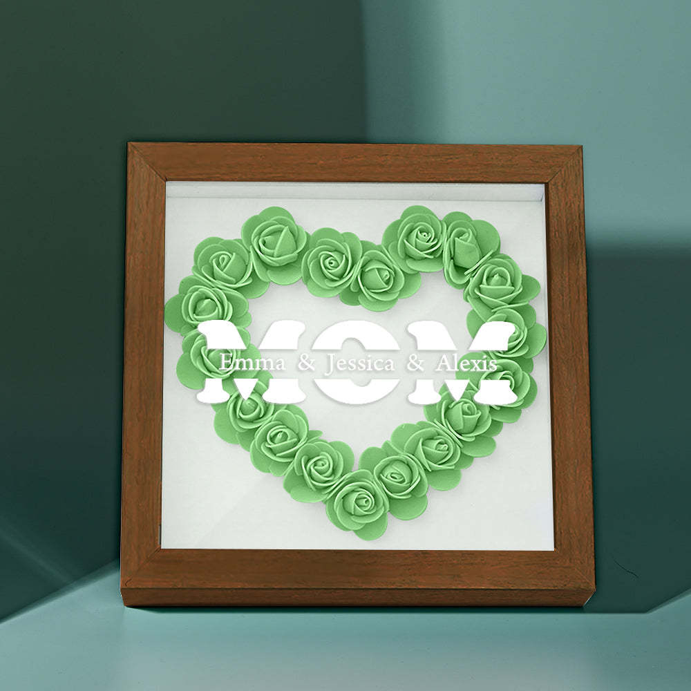 Custom Name Flower Shadow Box Frame Mother's Day Gift - myphotowalletau